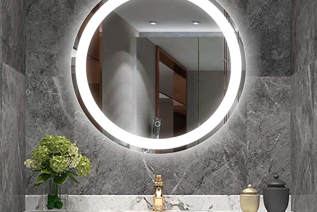bathroom cabinet with mirror and light
