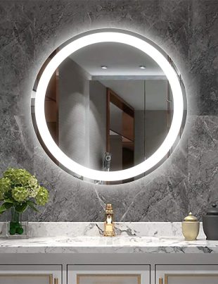 bathroom cabinet with mirror and light